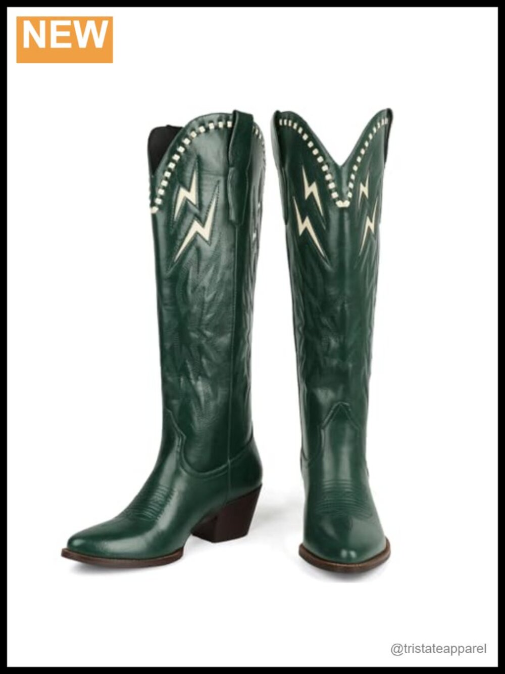 Knee High Cowgirl Boots Pull On Pointed Toe Western Chunky Low Heel Tall Boots